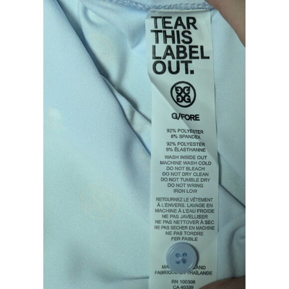 G/FORE Golf Polo Mens S Blue Skulls Crossbones Print Performance Stretch NEW - Picture 10 of 11